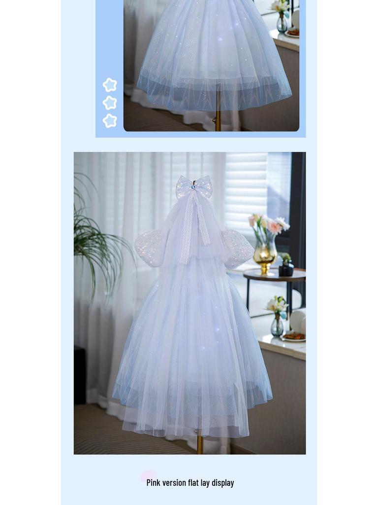 2024 Summer Light-Up Princess Elsa Frozen Dress for Girls