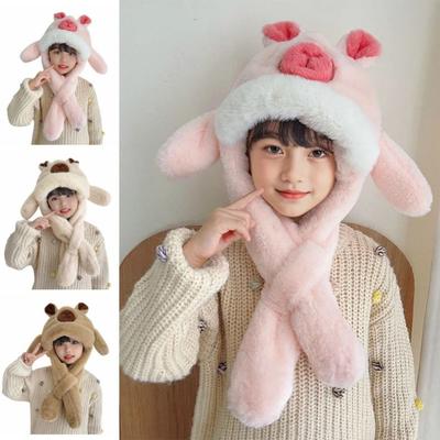 Cozy Creative Ear Protection Hat Movable Ears Funny Winter Warm Hat Soft Thickened Cute Capybara Hooded Scarf Outdoor