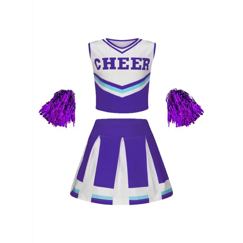 Girls Cheerleading Uniform Kids Stage Performance Outfit School Sports Meet Dance Costume