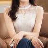Women Vest Summer MODERN NEW SAGA Knitted T-shirt Sleeveless Basic Tees Wool Knit Tank Knit Top Turtleneck Female