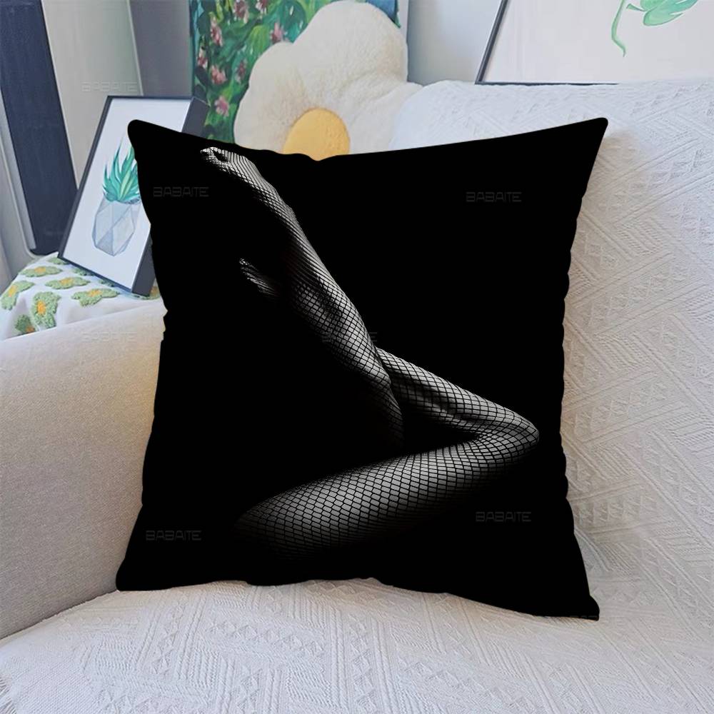 Black and White Sexy Girl Pillow Cover for Bedroom Room and Living Room Sofa Decorative Cushion Cover