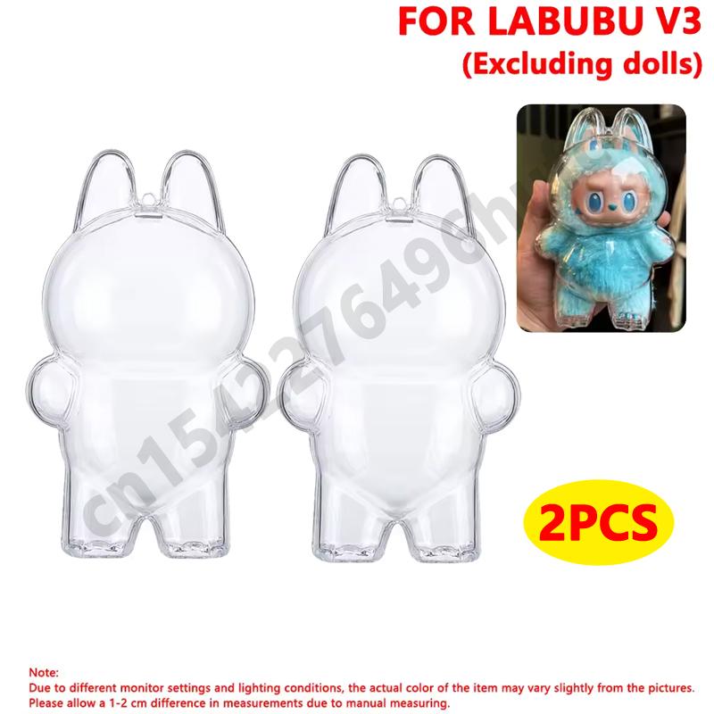 Clear Acrylic Case for Labubu Doll Blind Box Durable Protective Case for Labubu V1 V2 V3 V4 Dust and Scratch Proof Display Cover