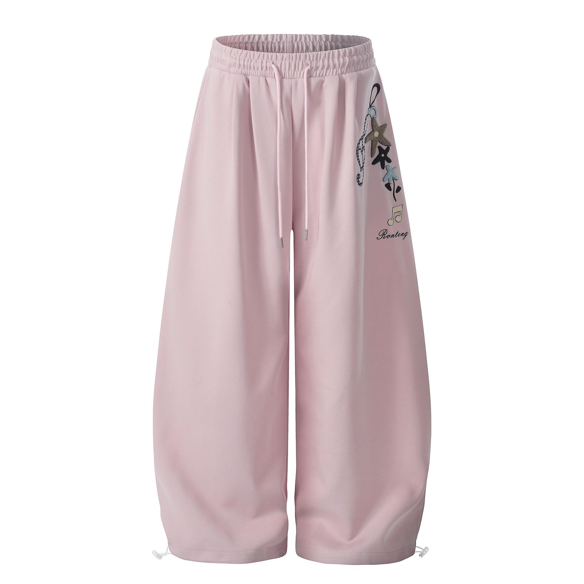 New Arrival: Women s American Retro Embroidered Sweatpants - Spring Collection M