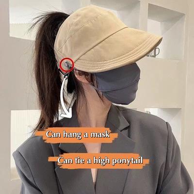 Quick Dry Hat Summer Empty Cap Women'S Upgrade Can Hang Mask Outdoor Visor Thin Quick Dry Sunscreen Hat