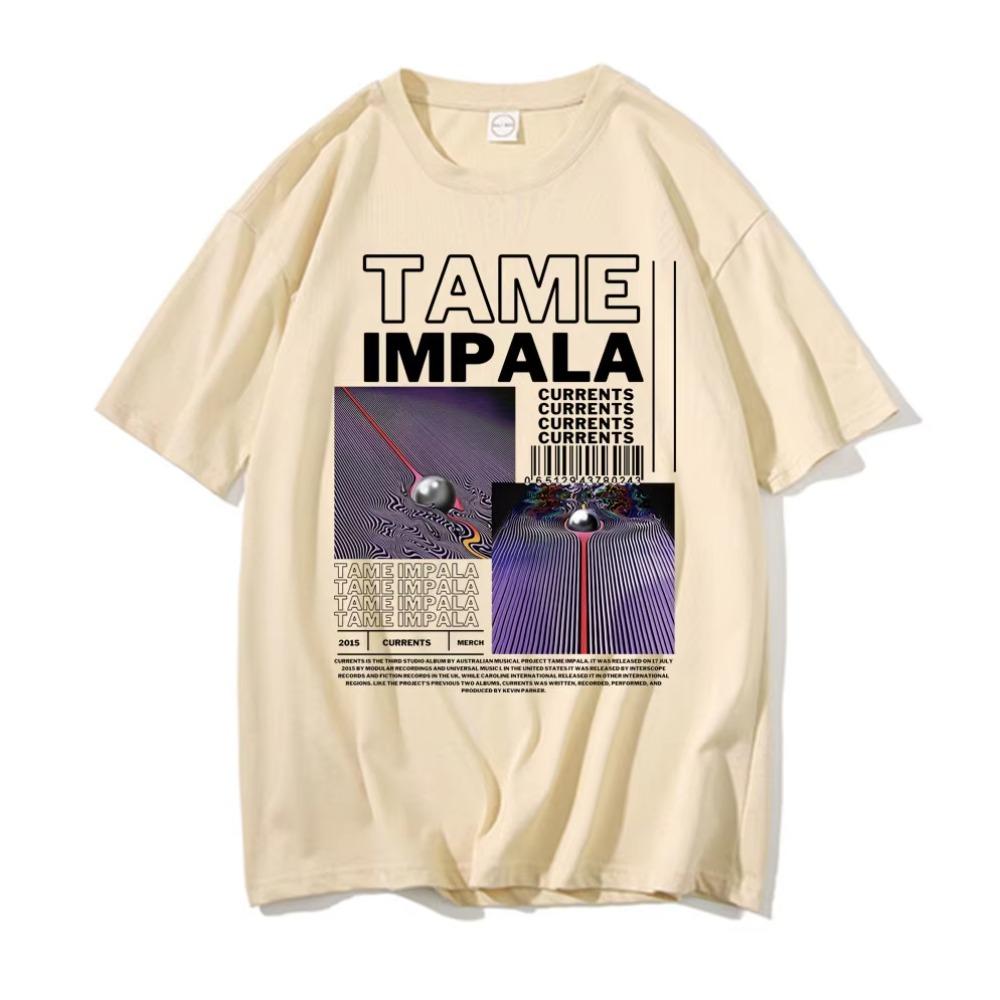 Tame Impala Currents Graphic Print Tshirts Men Women Fashion Oversized Tshirts Short Sleeve Mens Lndie Pop Rock Music T Shirts