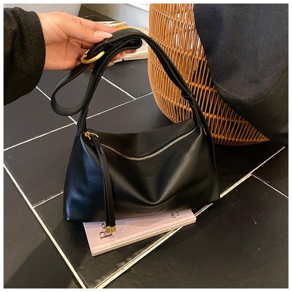 Fashion PU Leather Women Crossbody Bag Casual Retro Underarm Bag Versatile Large Capacity Dumpling Bag Daily Use