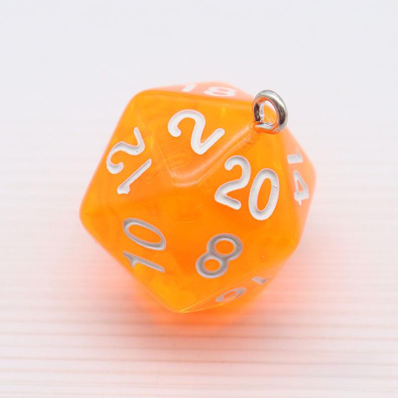 20-Sided Transparent Dice Charm Set: Solid Color, Multifunctional Accessories for Keychains, Earrings, and DIY Projects
