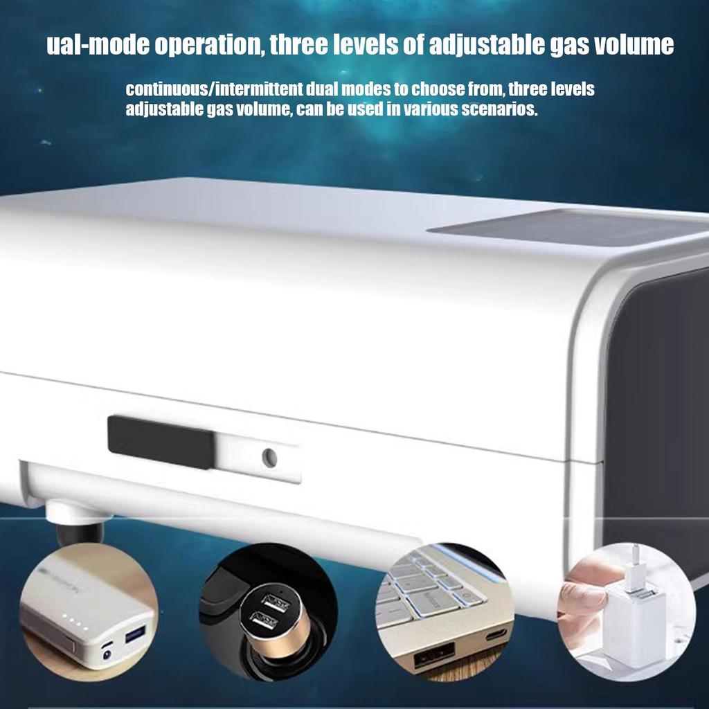 Oxygen Pump For Fish Tank Fish Tank Bubbler Pump Electric Whisper Aerator Rechargeable Bubbler With 59 Inch Hose