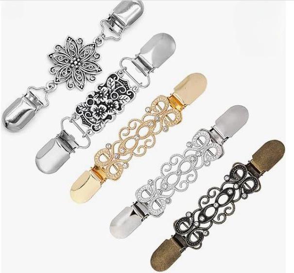 Broșă Vortex Retro Aliaj European și American Cataramă Eșarfă Clip Pulover Clip Guler Cardigan