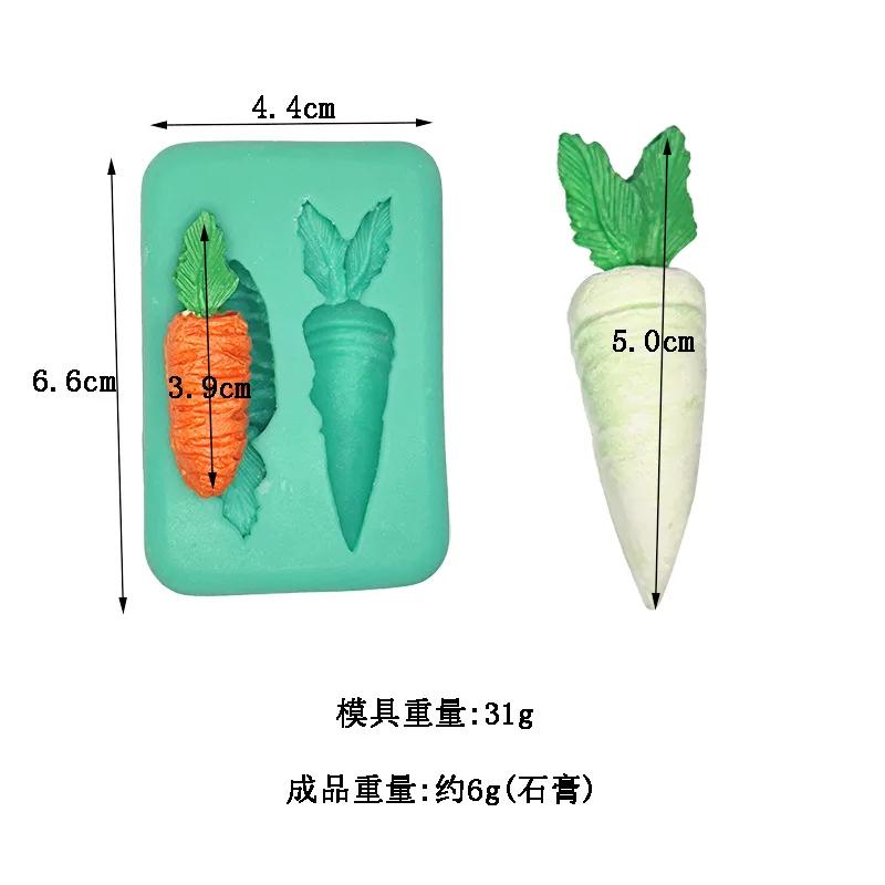 Mini Fruit Vegetable Fondant Silicone Mold Grape Radish Mushroom Pumpkin Chocolate Mould Cake Decorating Tool Polymer Clay Mold