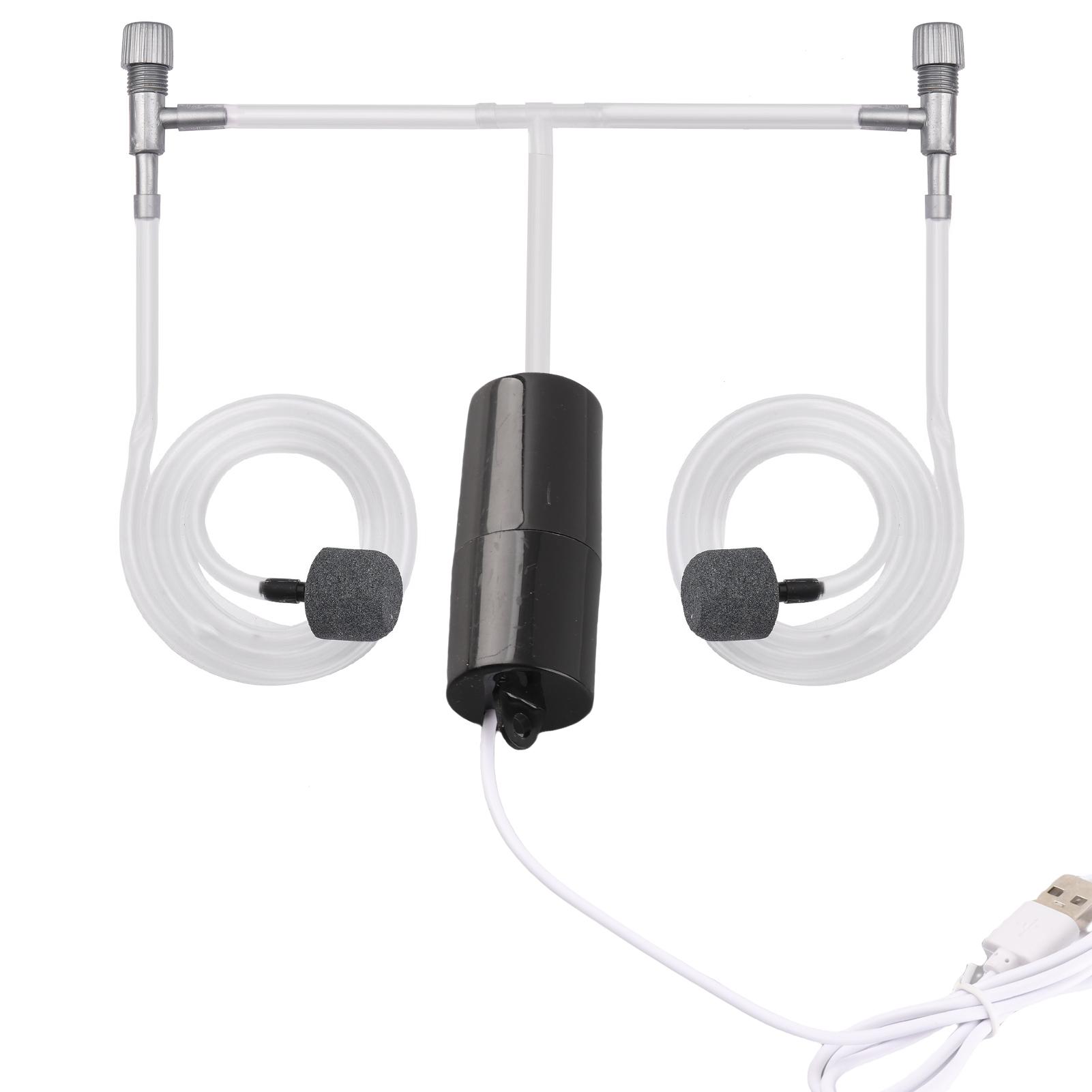 

Aquarium USB Air Pump Small Oxygen Pump with 2 Air Stone Tubing Hanging Buckle for Fish Tank Outdoor Fishing чёрный