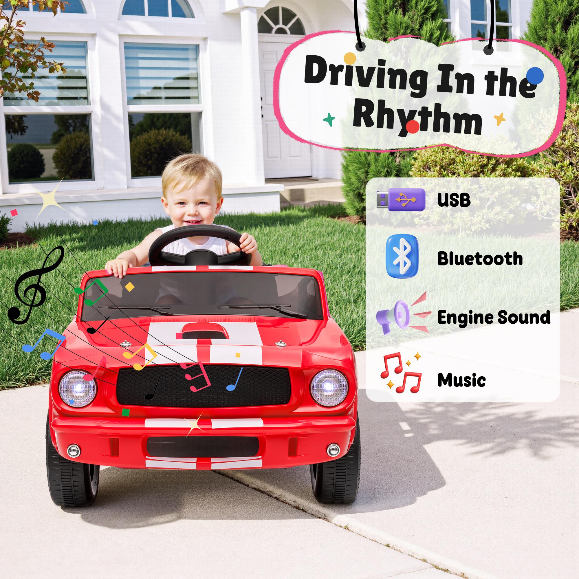 

[Официально лицензированный] Детский электромобиль Shelby GT350 12V 2WD с родительским пультом управления и ремнем безопасности - Внедорожная игрушка-каталка - За шт. красный