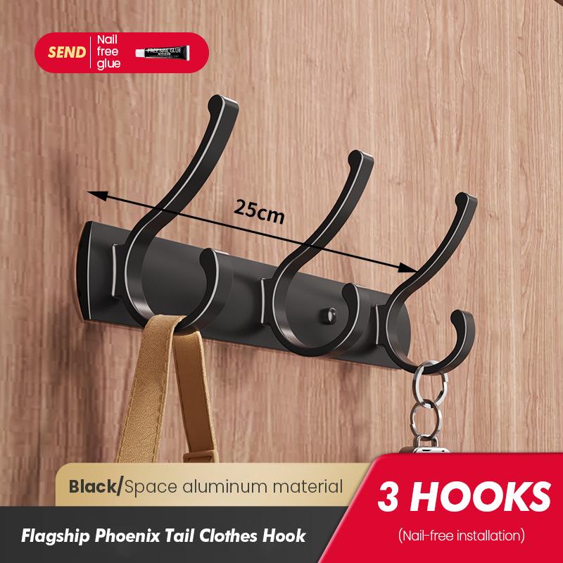 Nástěnný závěsný věšák na oblečení s vysokou nosností do ložnice, šatny bez vrtání děr