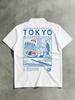 Art Healing Style TOKYO 1987 Tokyo Ukiyoe Print Abstract Style Polo Shirt Print Pattern Short Sleeved Shirt