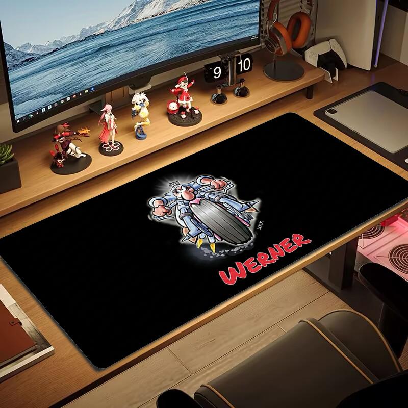 Werner Comic Mouse Pad Large Gaming Table Cushion Non-slip Laptop Tablet Big Mousepad XXL Mat Mini PC Playmat With Lock edge_xia