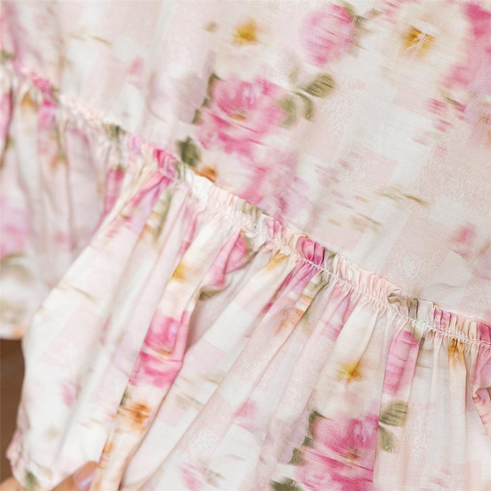 Față de masă roz franțuzească Față de masă romantică cu imprimeu de trandafiri Decorațiune cameră Material masă de dining Față de masă cu volane pentru măsuță de cafea