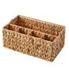 Water Hyacinth Handwoven Cutlery Organizer Rectangular Dinnerware Storage Basket  Bedroom