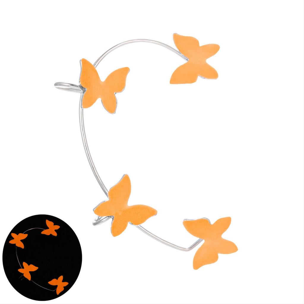 Серьги-каффы  Бабочка с ночным свечением  из меди для модных женщин OrangeYellowRight