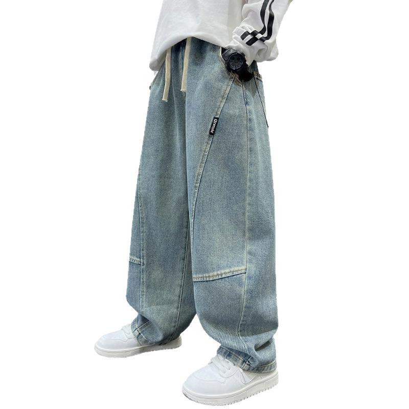 Kids' Straight Soft Jeans - Spring/Autumn Wide Leg Casual Pants