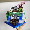 Peach Blossom Pond with Box Packing Building Block Toy Set: Chinese Architecture Stylish Home Decor Unique Gift for Collectors