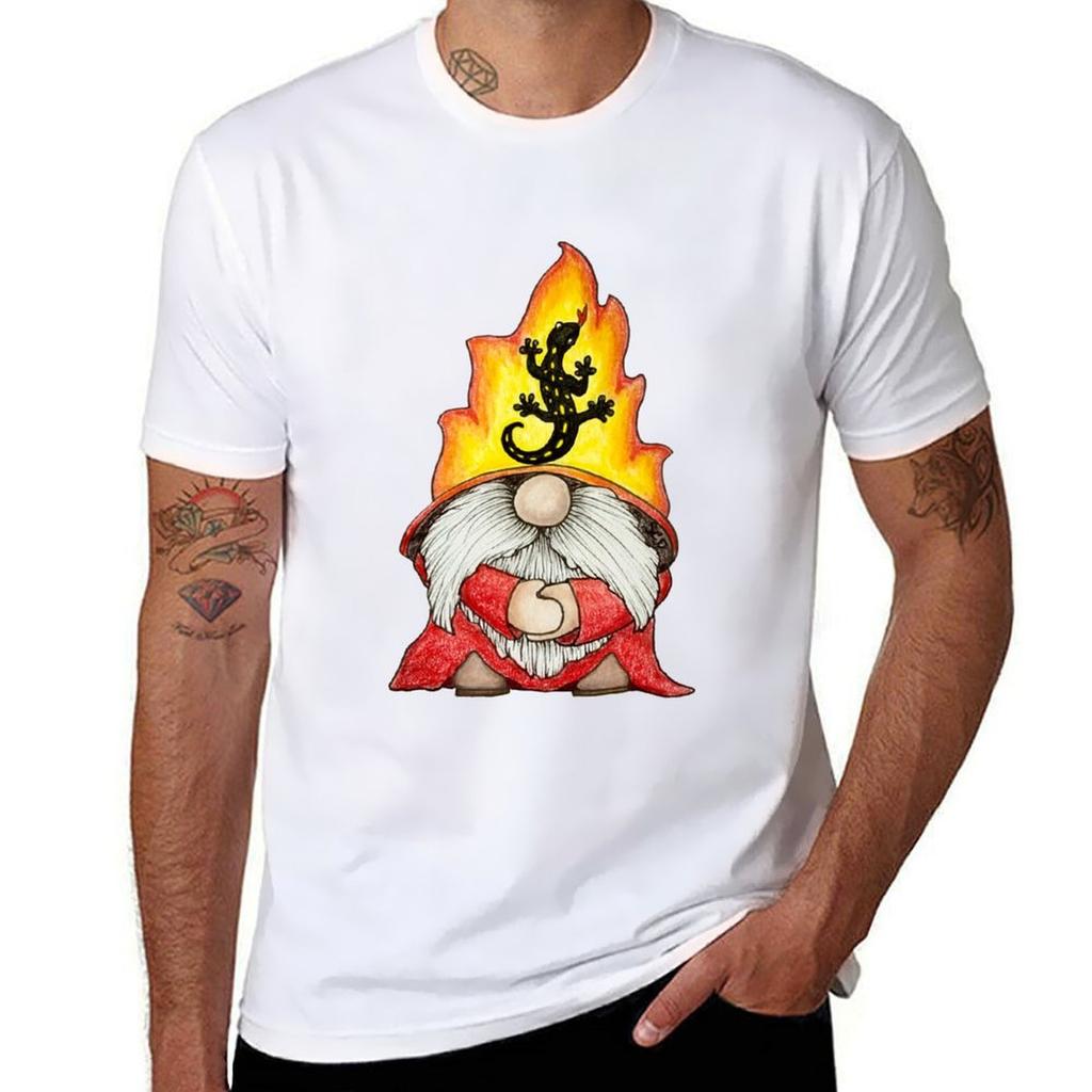 Gnome In a Salamander Hat TShirt Trendy Pattern TShirt for Men