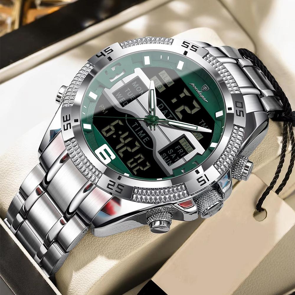 

Men s Watches 30m Waterproof Sports Military Dual Display Watches Male Quartz LED Digital Watches for Men Reloj рожевий колір золота