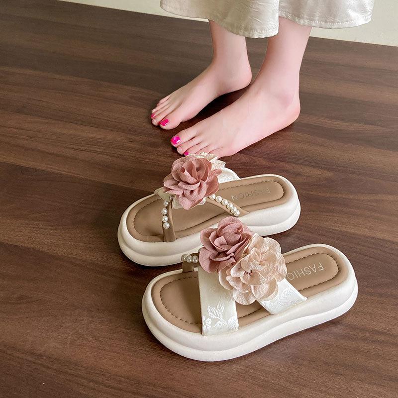 Versatile Sandals Beach Shoes Flower French Beautiful with Skirt Cool Slippers Women's 2025 New Summer Fashion