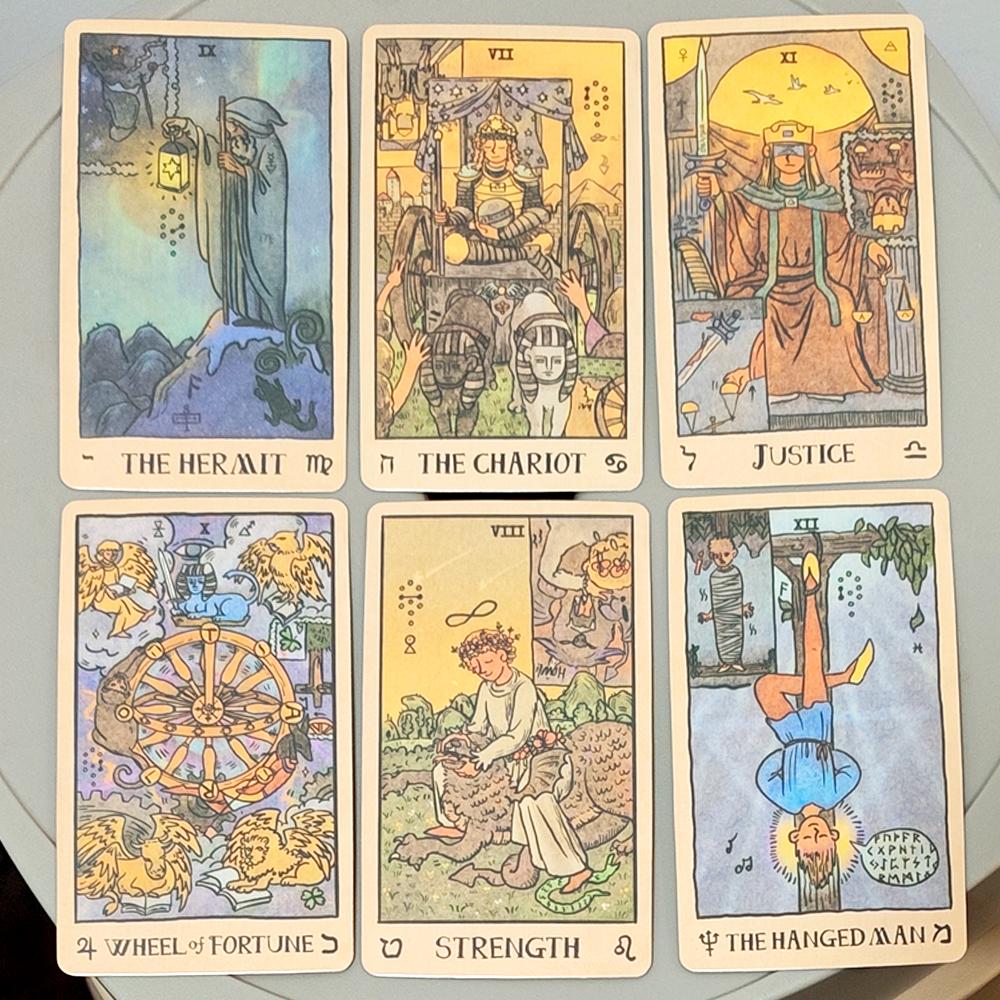 Akashic Eye Tarot 10,3*6cm Tragbare Ausgabe 78 Karten Indie Tarot Deck für Divination und Tägliche Führung