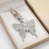 Keychain Pendant Sparkling Rhinestones Butterfly Shape Zinc Alloy Keychain Pendant with Lobster Clasp Backpack Accessory