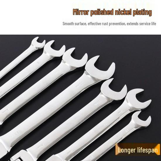 Automatic Dual-Purpose Ratchet Wrench: Quick, Labor-Saving Open-End and Box-End Tool for Auto Repair
