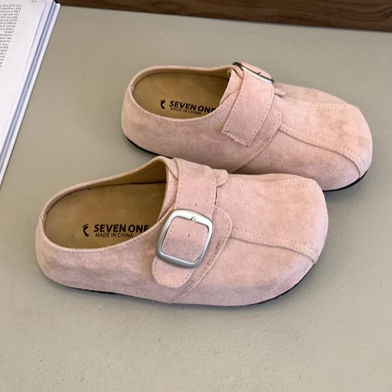 Mode Flats Plateau Damen Hausschuhe Slingback Wildleder Gemütliche Pantoletten Schuhe Lässig Neu Wildleder Frau 2025 Mode Kleid Zapatillas De Mujer