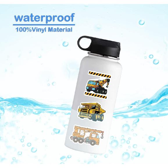 50pcs Transportation Vehicle Truck Stickers Decals for Kids Toddlers Boys Girls, Cartoon Vehicle Vinyl Stickers for Water Bottle Laptop Skateboard