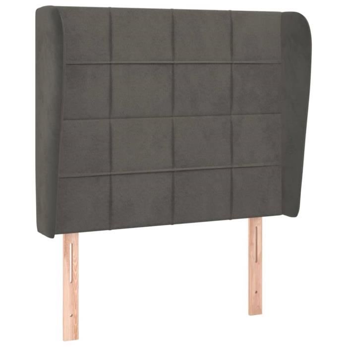 VidaXL Headboard with Ears Dark Grey 83x23x118-128 Cm Velvet3117987