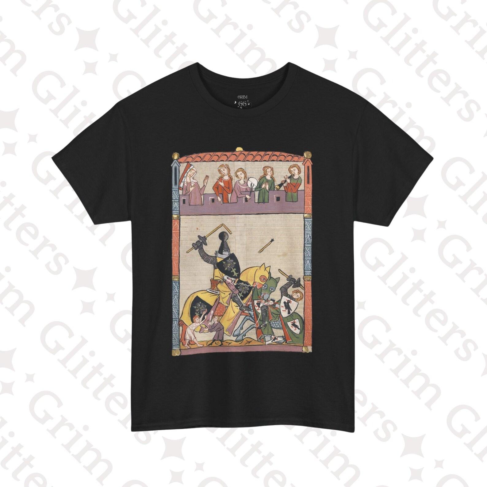 Albrecht von Rapperswil T-Shirt: Codex Manesse, Medieval Knight Jousting Art S