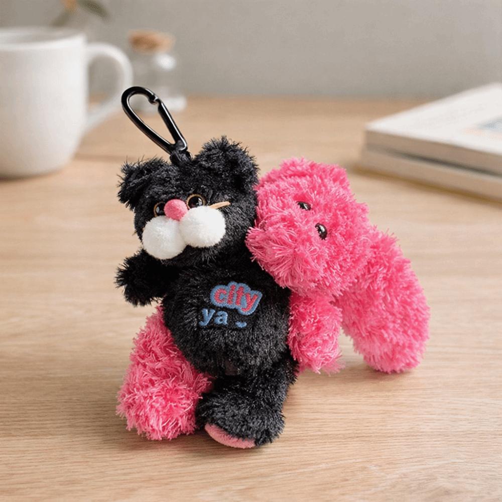 Hugging Design Creative Keychain Kawaii Style Plush Keychain Cute Plush Toy  Children Gits