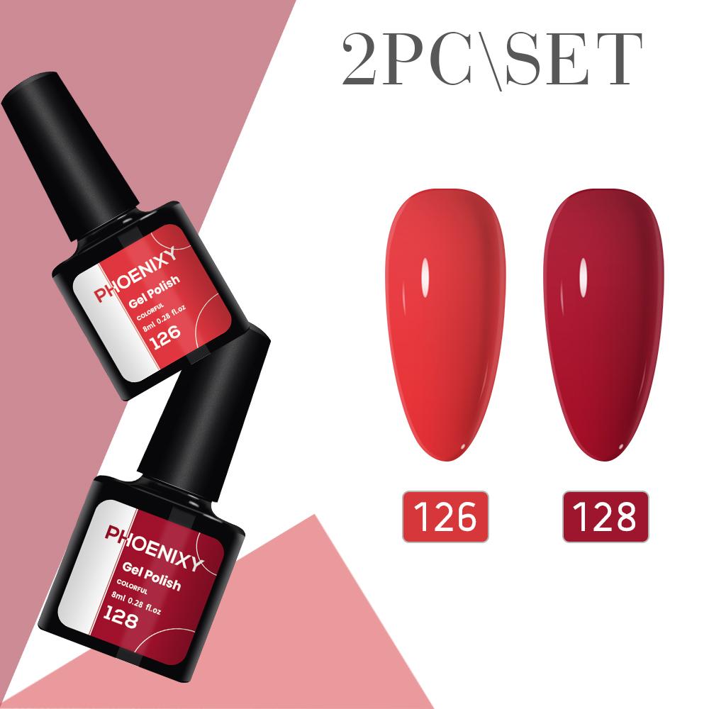 

PHOENIXY 2/4/6/10 шт., набор цветных гель-лаков для ногтей, набор гелей для замачивания, чистый цвет для дизайна ногтей 2pcs