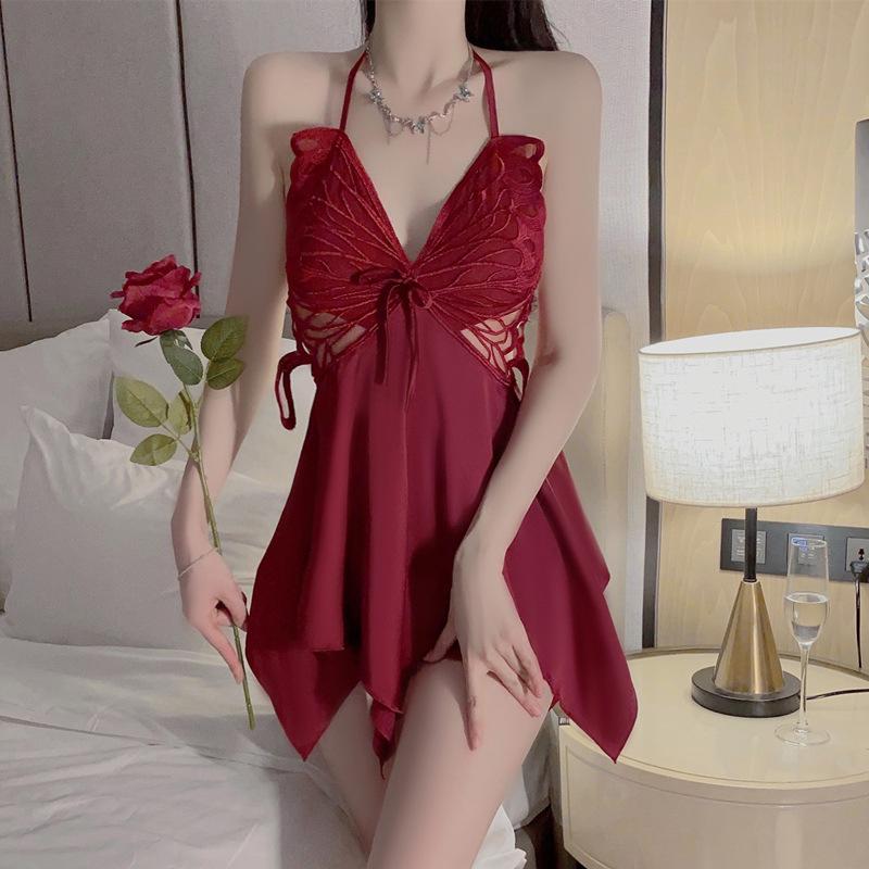 DZ Oran Princess Brautwäsche Set: Rückenfreier Morgenmantel aus Eisseide, Verführerisch und Bequem, Übergröße 32