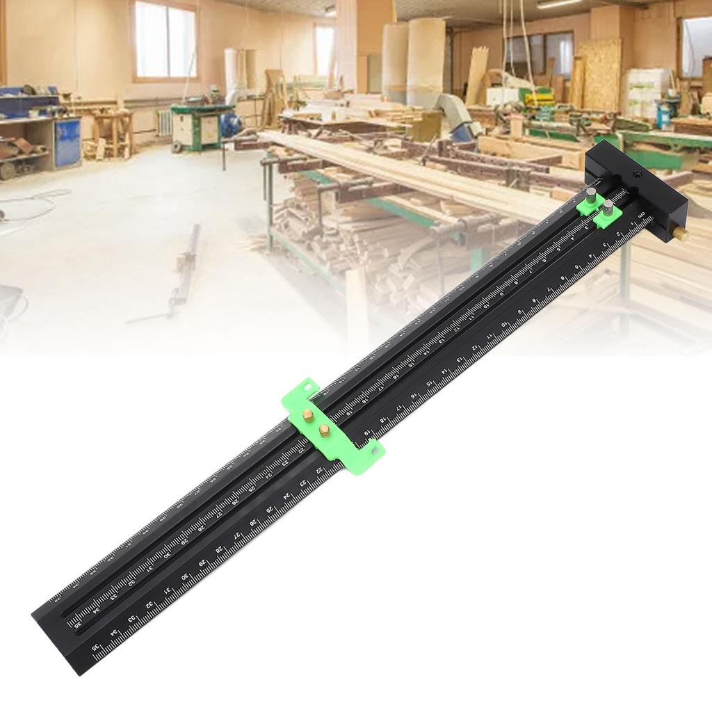 T   Ruler Metal Aluminum Alloy Double Needle Woodworking Line Drawing Parallel Vertical Scribing 35cm