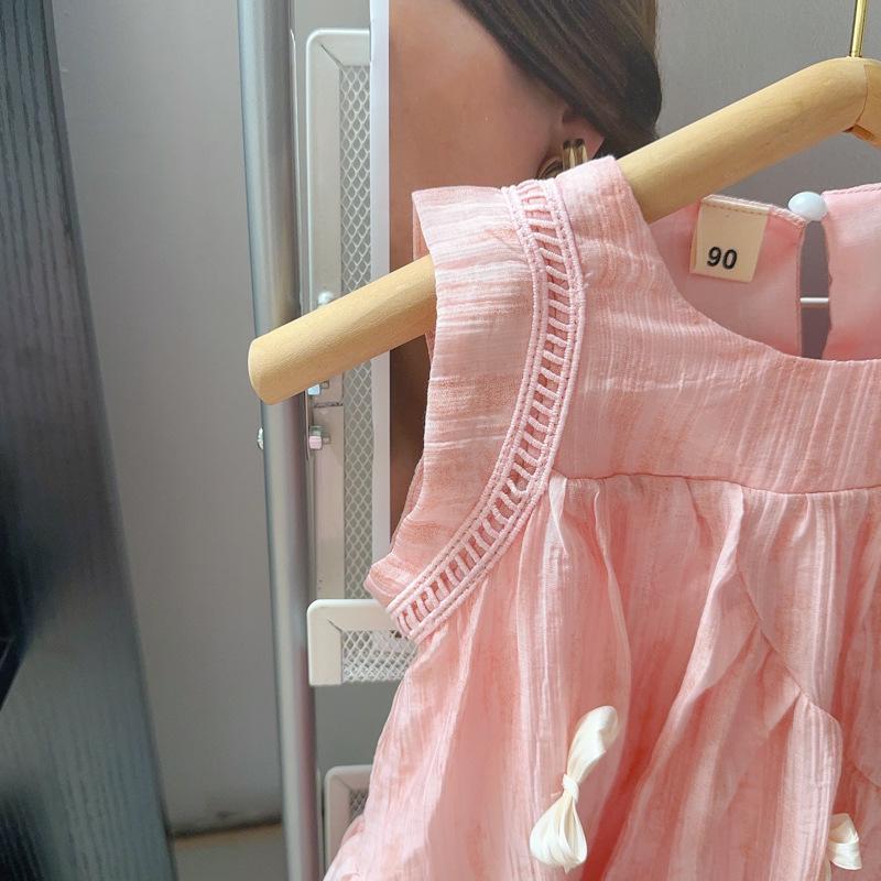 Girls' Summer Bowknot Princess Dress - Korean Sweet Style