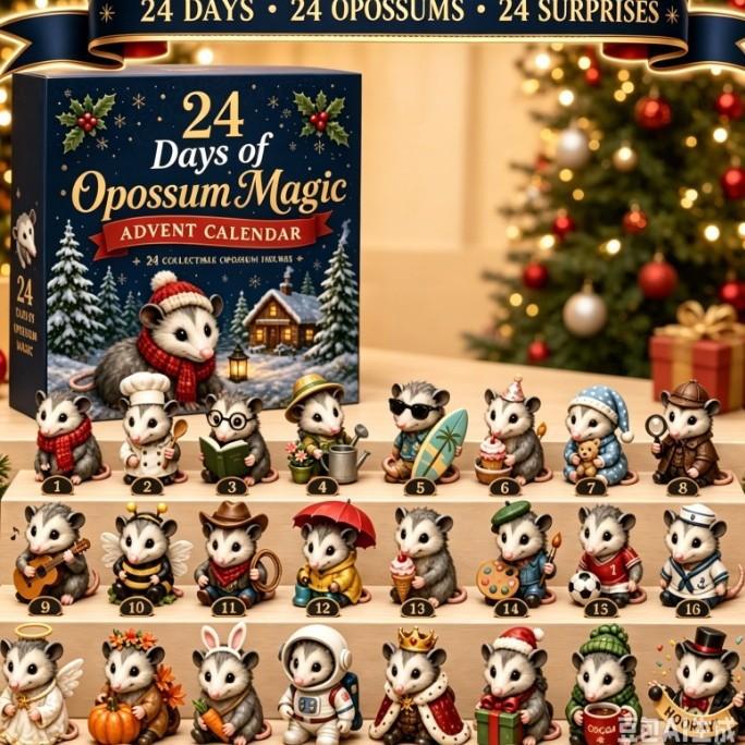 2026 Animal Christmas Advent Calendar, 24-Day Holiday Blind Box Countdown Gift Set for Kids, Collectible Animal Figures Xmas Party Favor