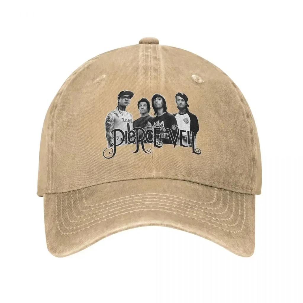 Baseballkappe PTV Pierce The Veil Bandmitglieder Merch Unisex Stil Retro Used-Look Denim Gewaschen Pop Punk Kappe Dad Hat Geschenk