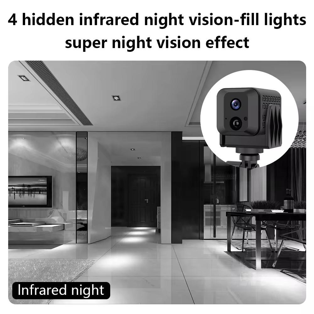 LS VISION Mini caméra de surveillance de sécurité 4G HD 1080P IP 140° sans fil Vision nocturne Protection vidéo secrète Caméra de mouvement IR