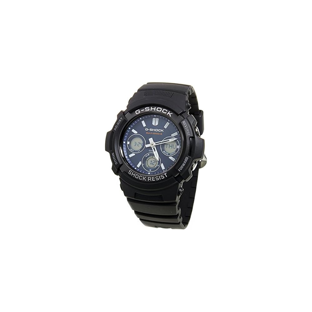 Мужские кварцевые часы Casio G-Shock AWG-M100SB-2A Синий цвет Аналоговый дисплей