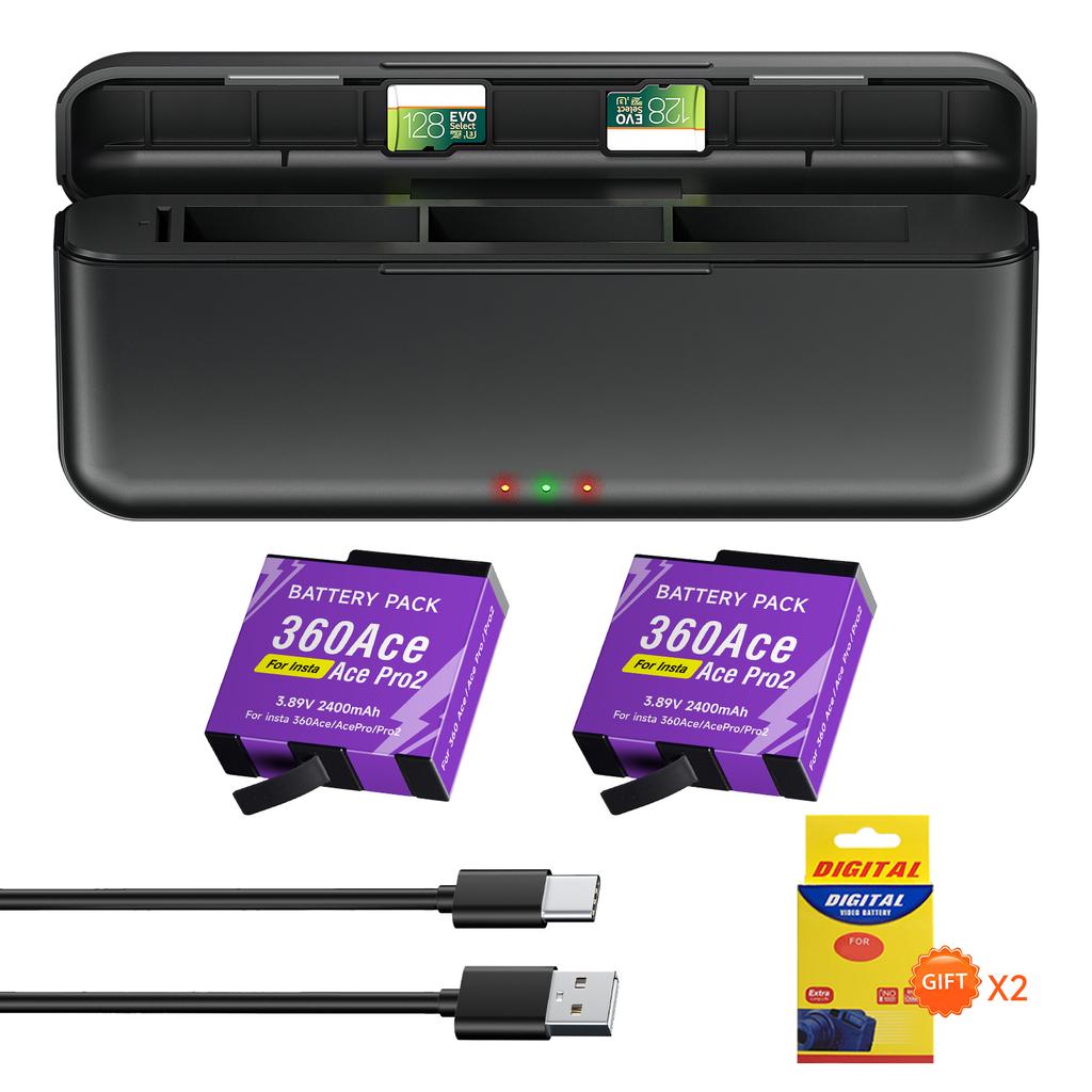 PALO 2400mAh For Insta360 Ace Pro Ace Pro 2 Battery For Insta 360 Ace AcePro Pro2 Action Camera Battery Accessories