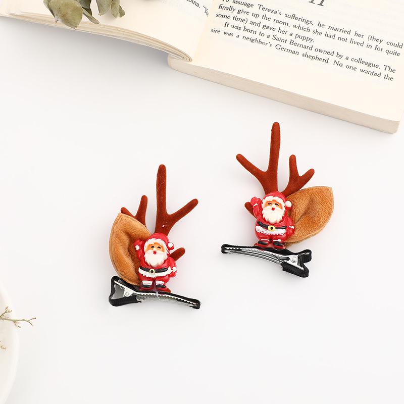 Sponky do vlasů s parohy soba: Vánoční 3D vlasové doplňky pro drdoly a copy