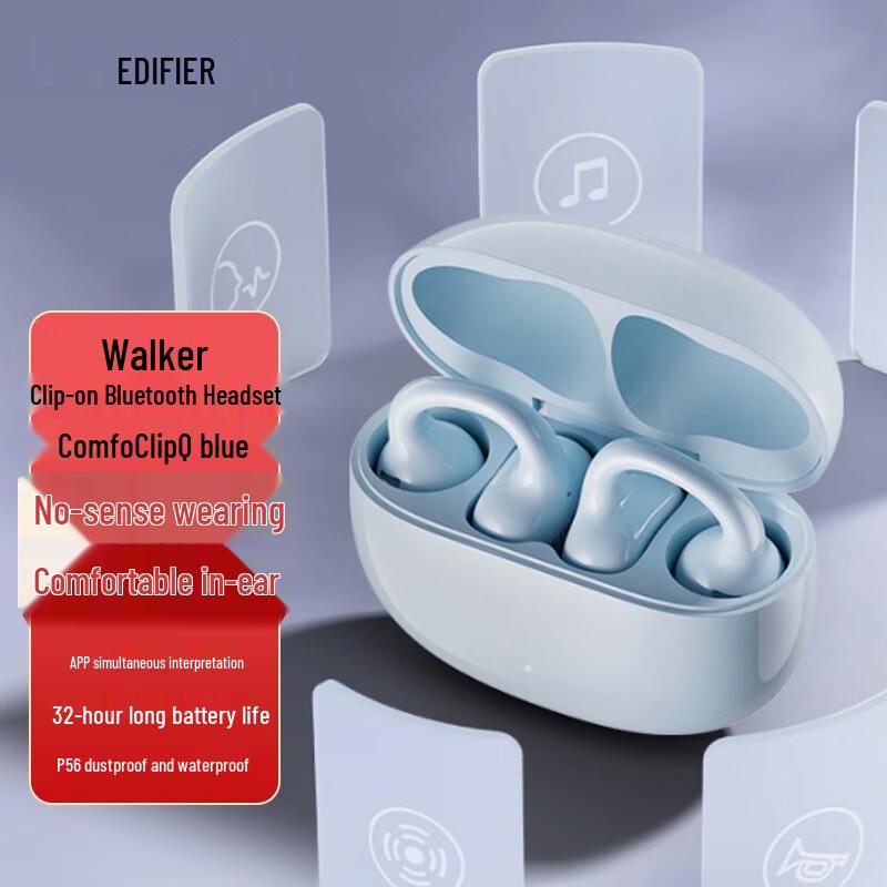 

Edifier Comfo Clip Q Open-Ear Bluetooth Ear Clip Headphones with Simultaneous Translation