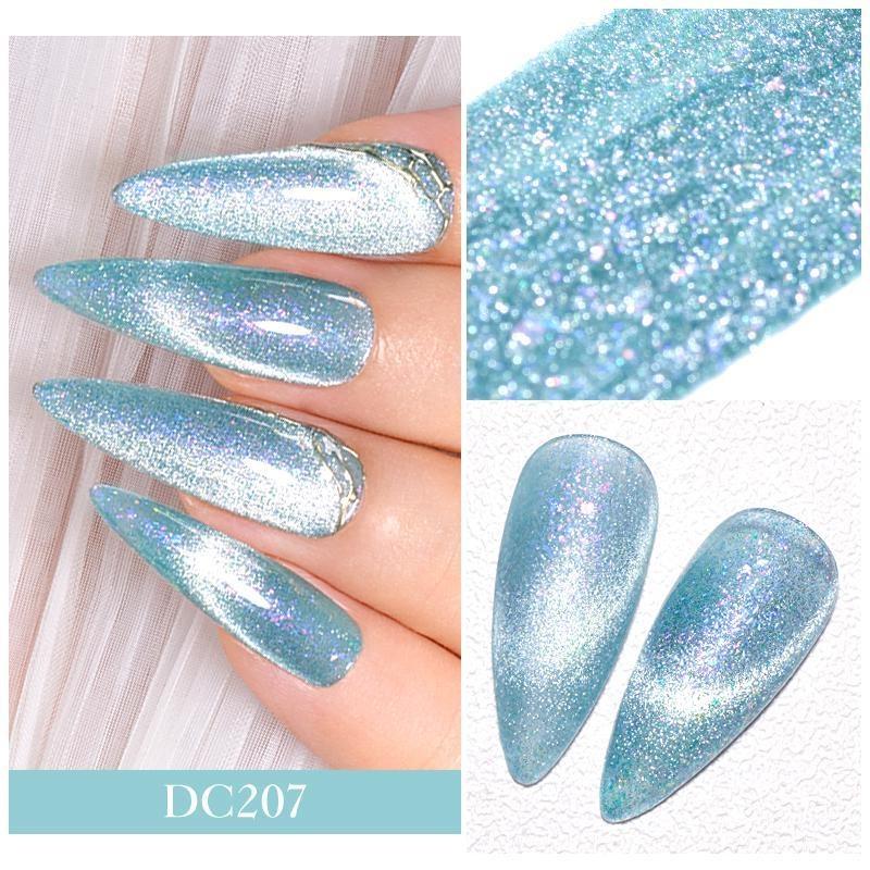 Mtssii 7ml Glitter Magnetic Gel Nail Polish Cat Magnetic Gel Colorful Laser Gel Semi Permanent Soak Off Sparkling Nail Art Gel Varnish