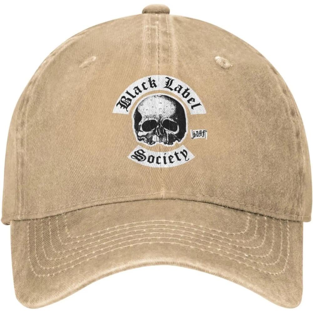 Black Music Label Music Society Baseball Cap Vintage Washed Denim Cap Unisex Casual Outdoor Sport Hat Black