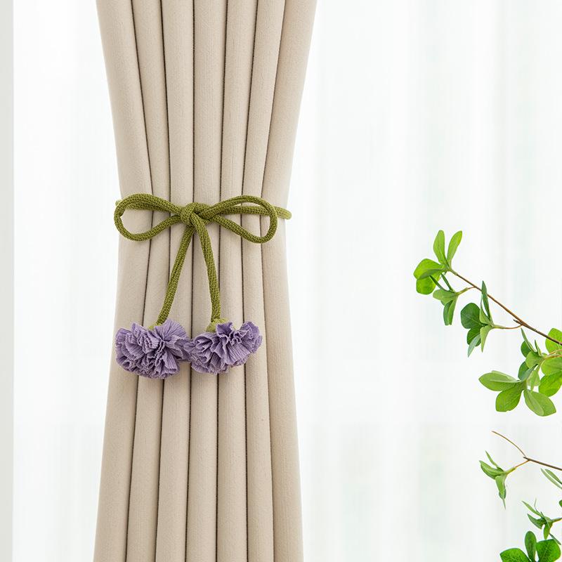 2PCS.Adjustable Creative Flower Curtain Tiebacks, Punch-Free Minimalist Holders,Non-Slip Straps for Sheer Curtains