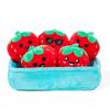 Plush Strawberry Basket Set Soft Stuffed Toys with Multiple Character Faces Comfortable Fabric and Compact Size for Display or Playroom Decoration